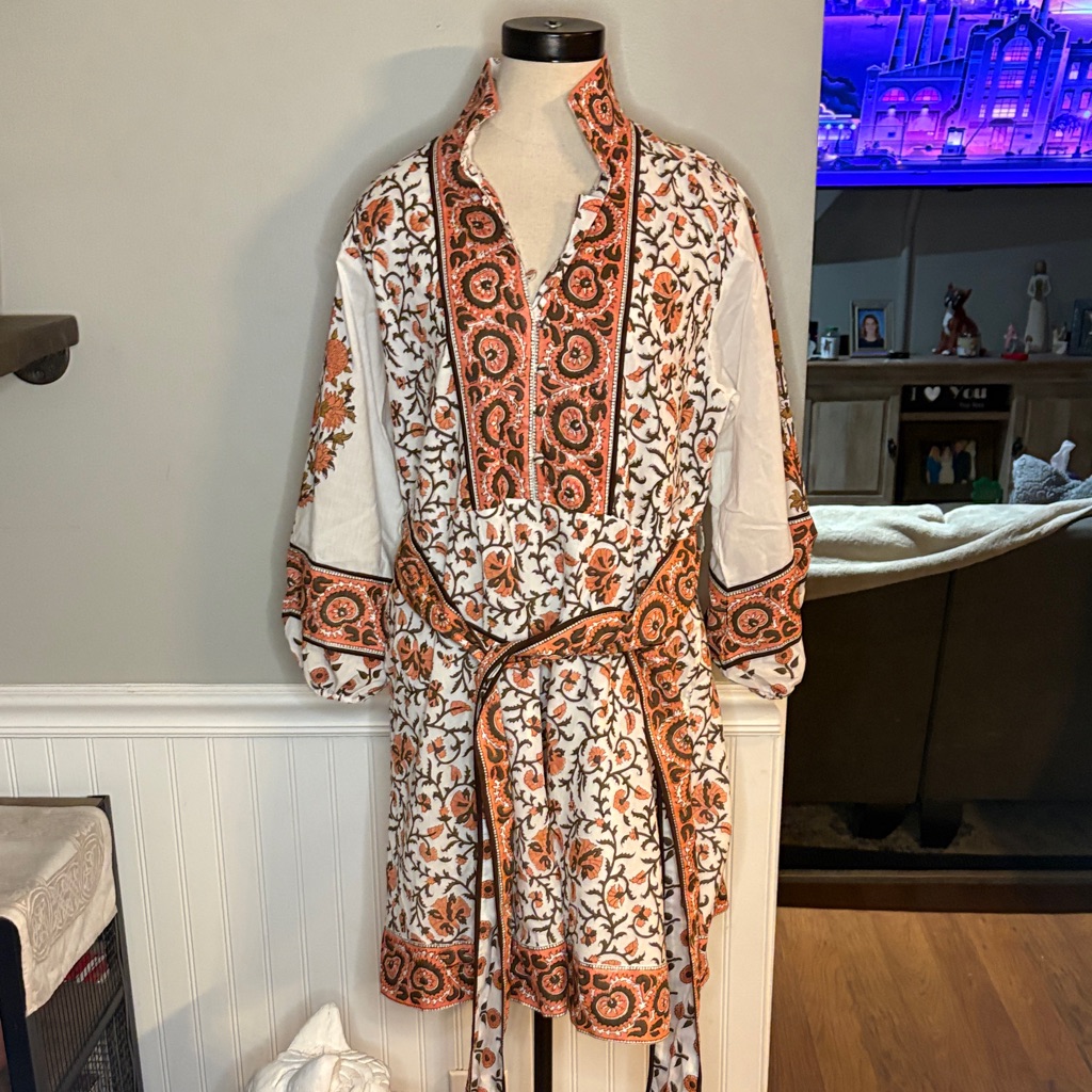 Floral Orange And White Women's Dress